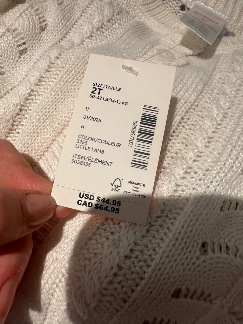 NEW Gymboree 2T Ivory Cream Pointelle Knit Button-Front Sweater Girls